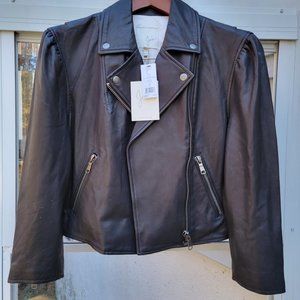 JOIE NECIA Calfskin Cropped Jacket